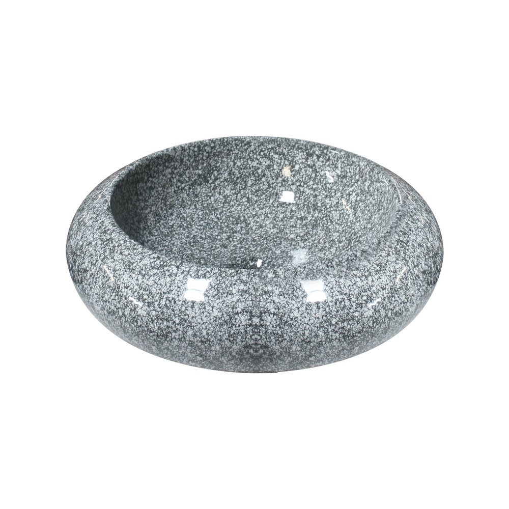 LAVAMANOS DE PORCELANA REDONDO GRIS PIEDRA