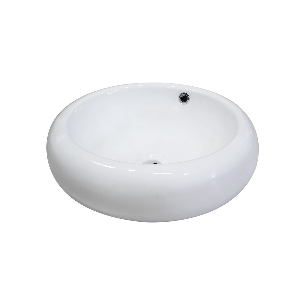 Lavamanos blanco redondo de porcelana