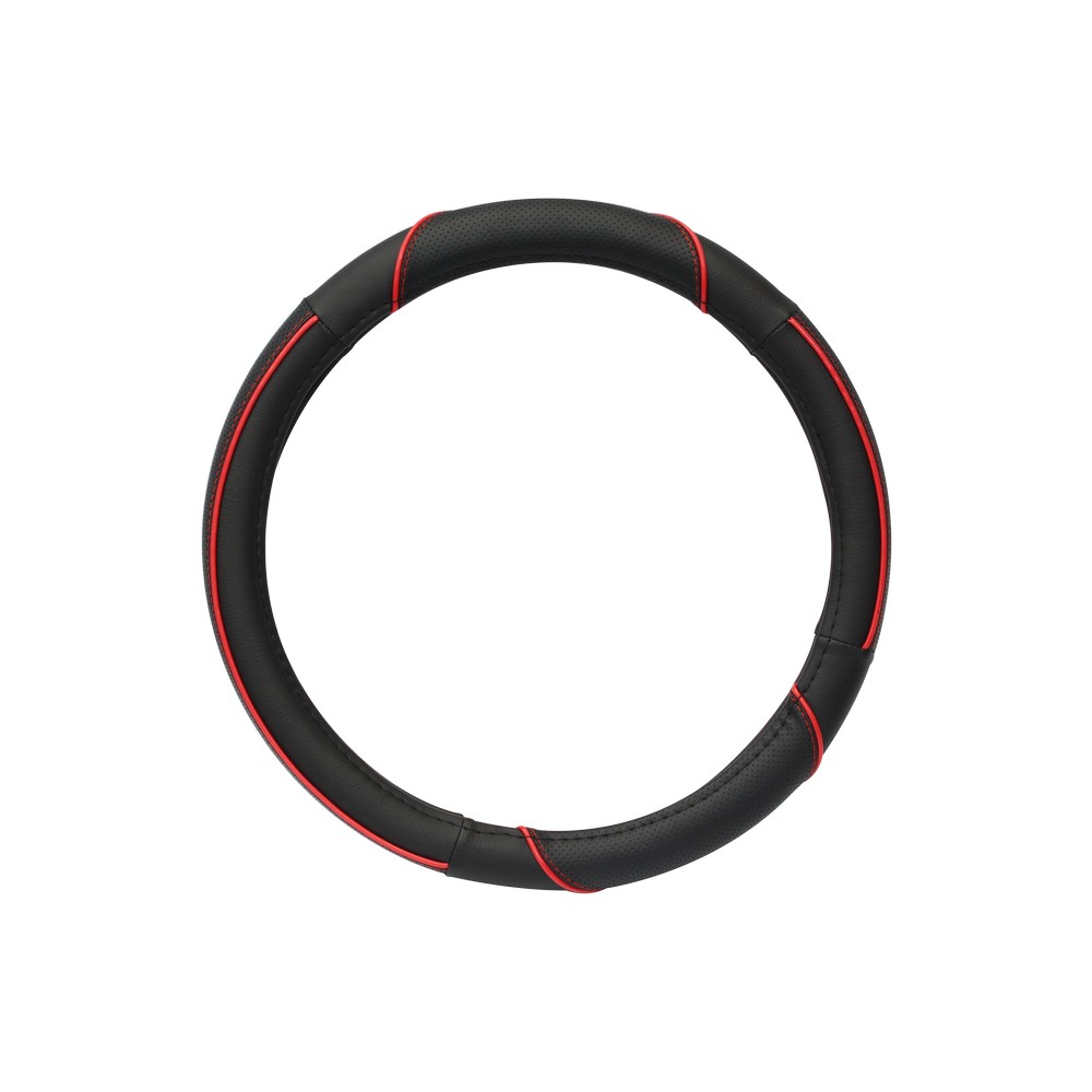 Forro negro y rojo para timón de carro
