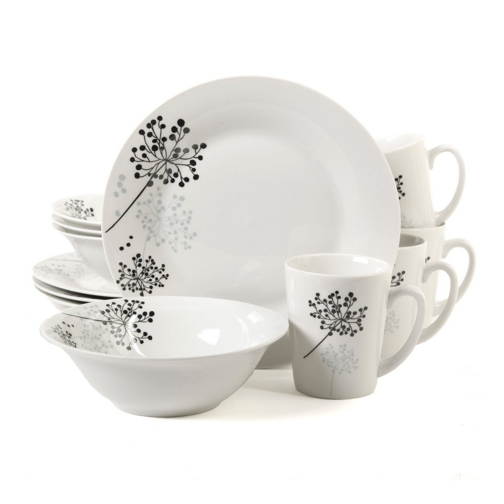Vajilla Blanca Vajilla Scalpers 12 Piezas Porcelana Blanco Y