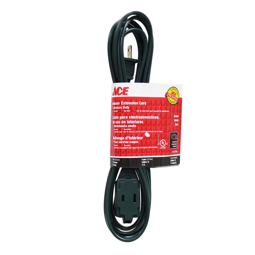 Extensión eléctrica verde 9 pies calibre 16x2 EXTENSIONES PARA USO