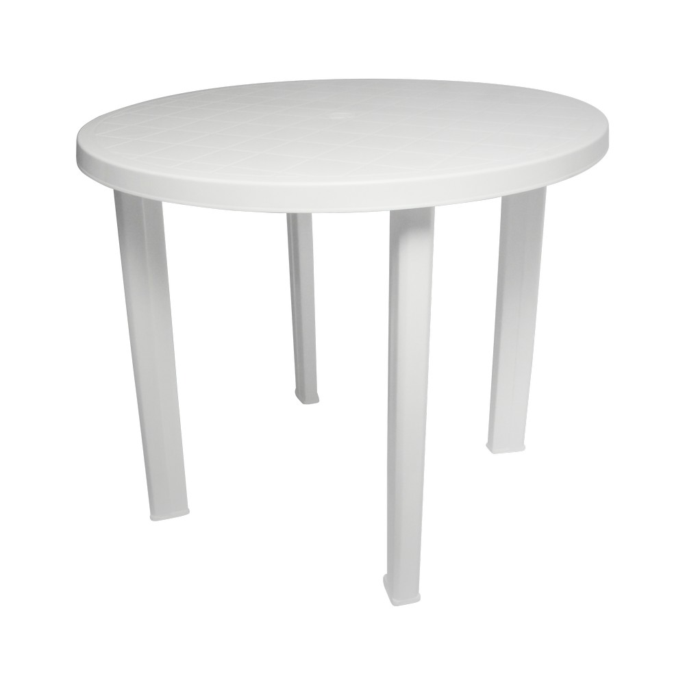 Mesa plastica redonda blanca