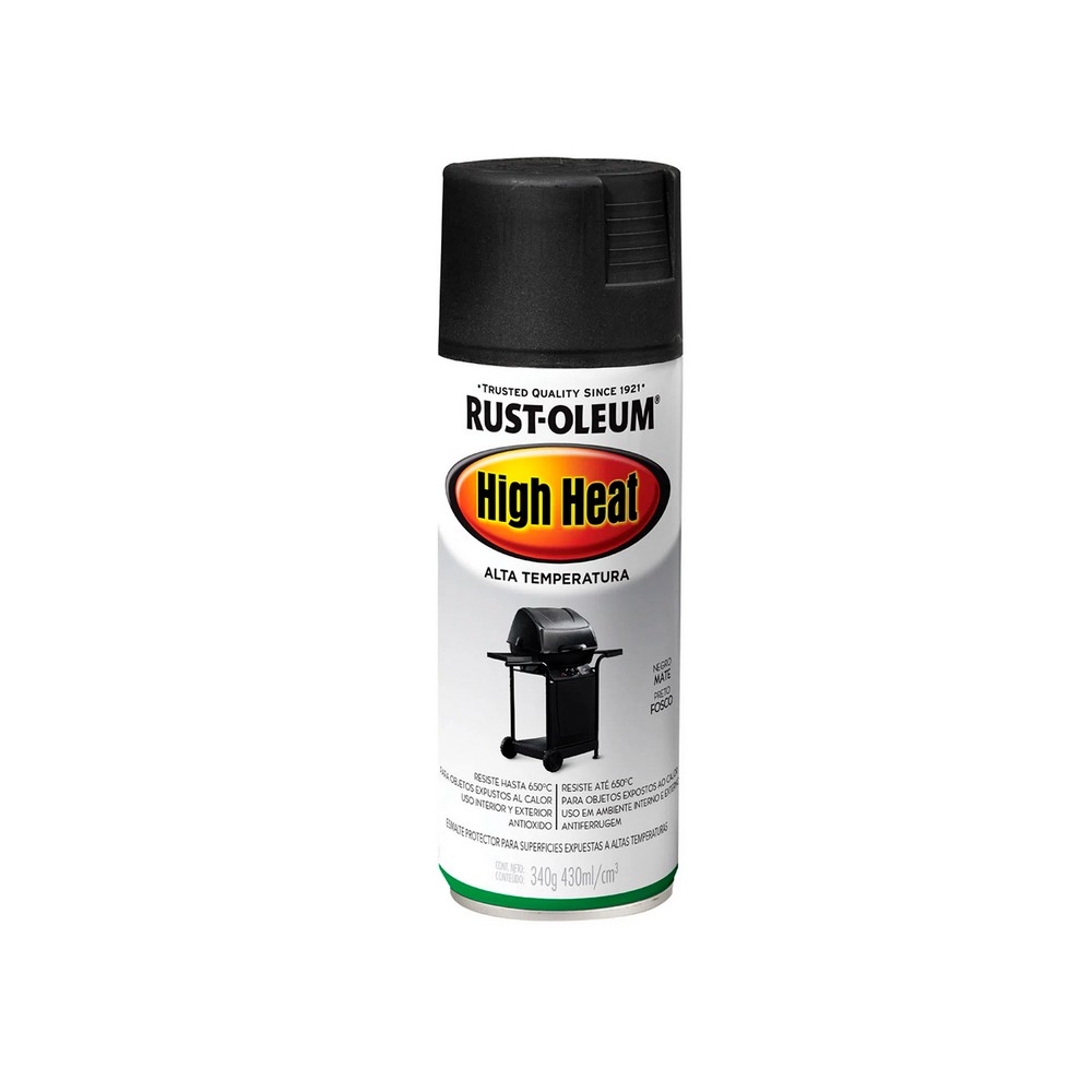 Pintura alta temperatura en spray negro mate high heat 340 g (12 oz)
