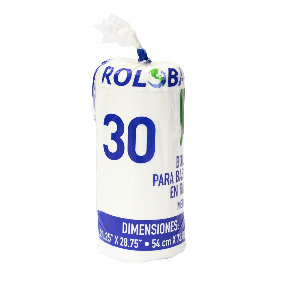 Bolsa plástica blanca 21.25x28.75 pulg 30 pzas