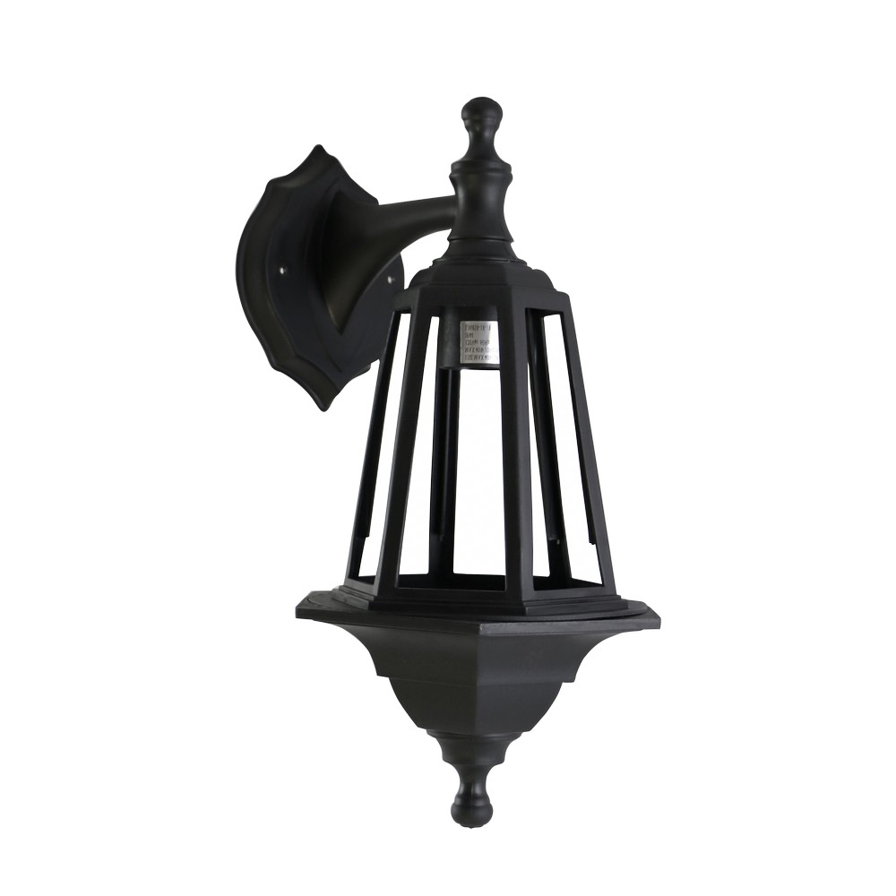 Set de faroles para exterior a la pared negro 2 pzas 1 luz