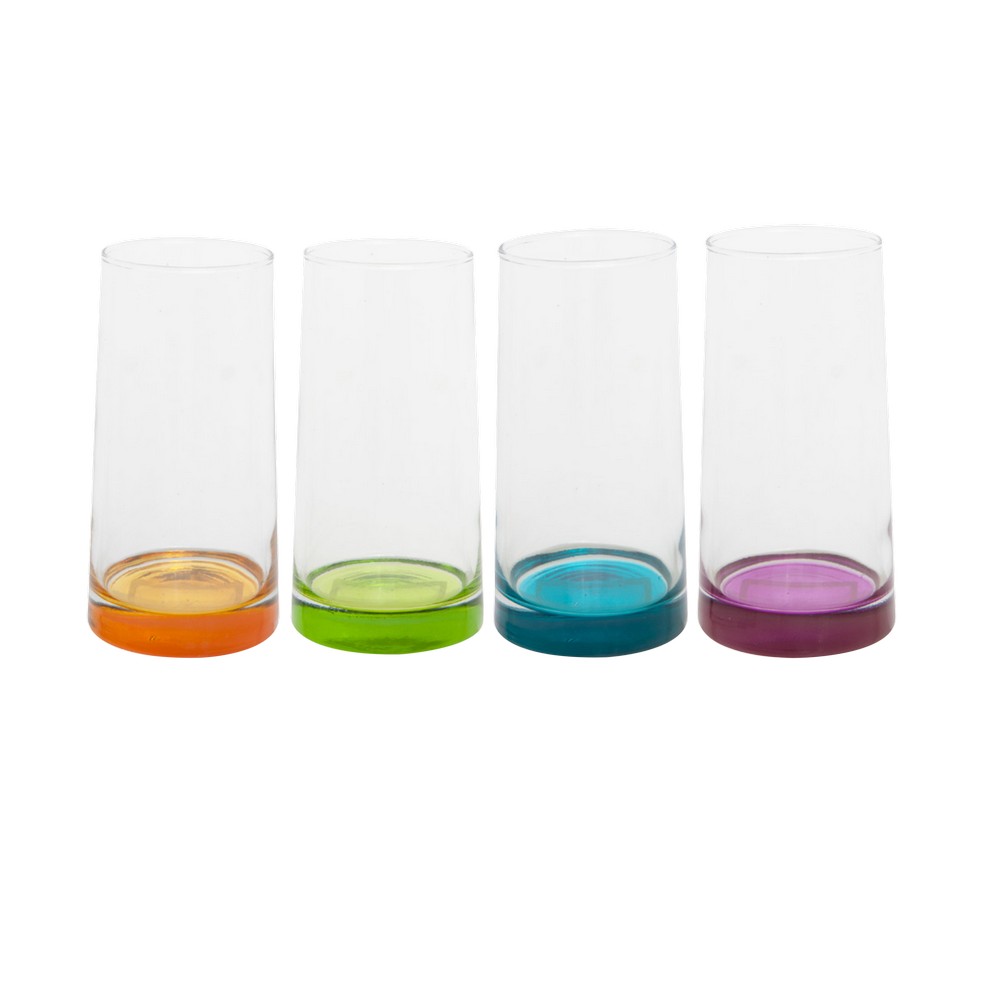 Vaso de vidrio base de color libbey 56322 s/4