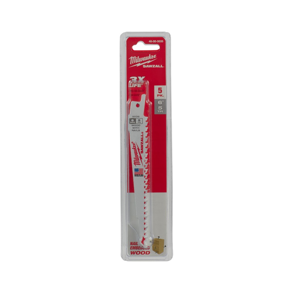 Segueta para sierra sable 152.4 mm 5tpi madera