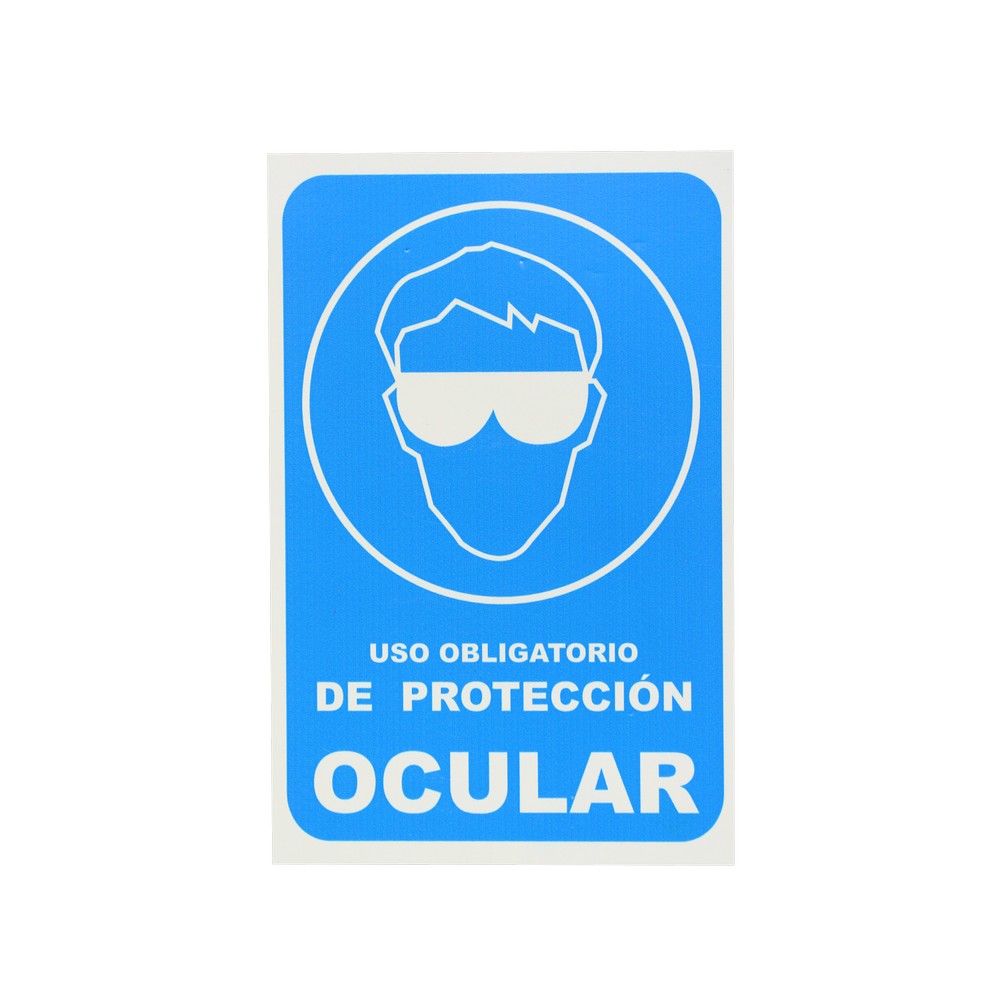 Rótulo uso obligatorio de proteccion ocular 20 x 30 cm