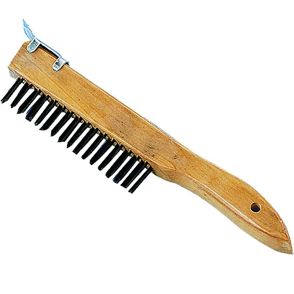 Cepillo de alambre mango ergonómico 4 x 16 pulg (10 cm x 40.6 cm) con espatula