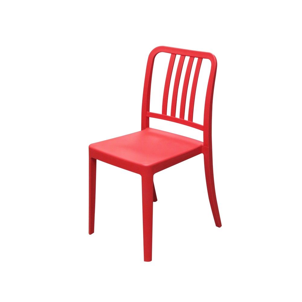 Silla moderna plastica respaldo vertical roja - Sillas y bancos