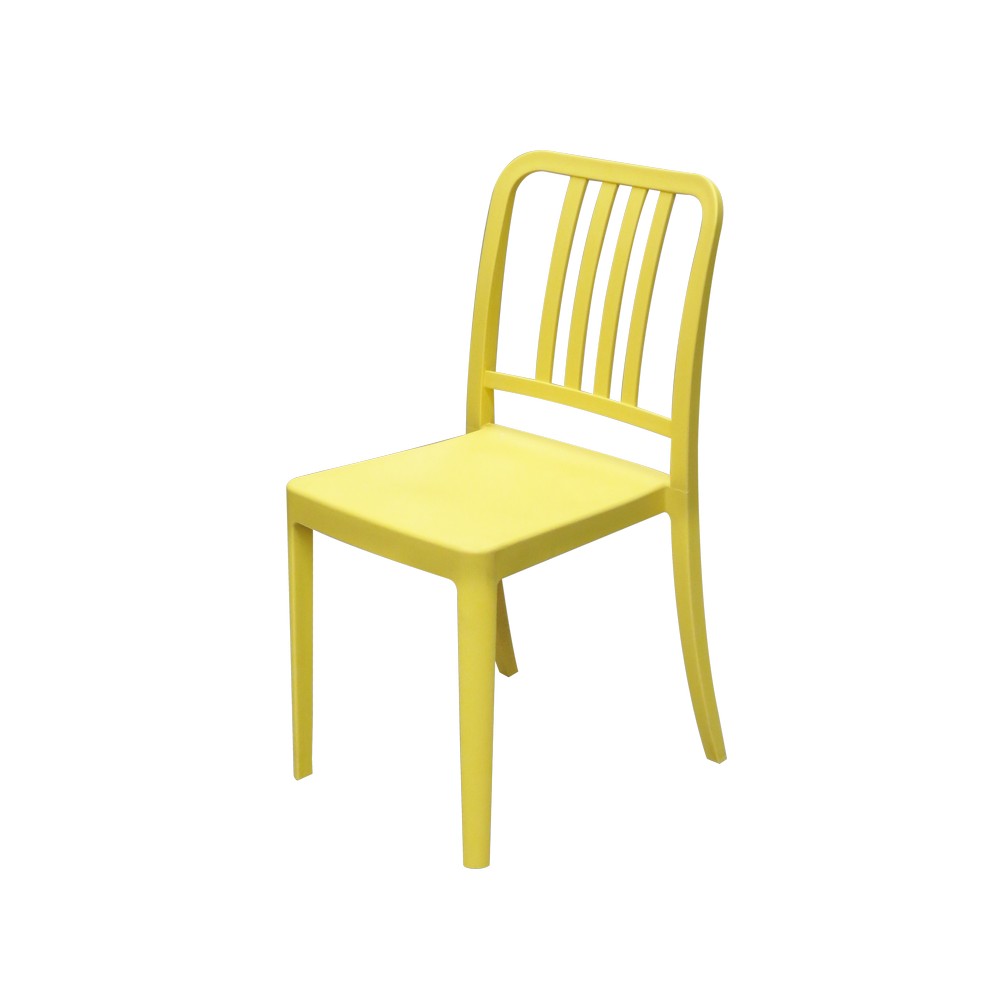 Silla moderna plastica respaldo vertical amarilla Sillas y bancos
