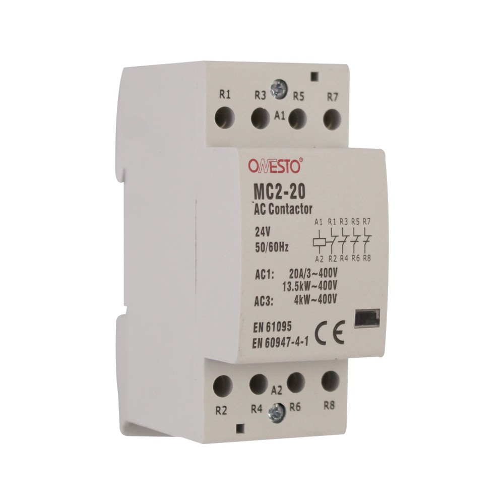 Contactor auxiliar 20 amp 4 cerrado 24v onesto 2920