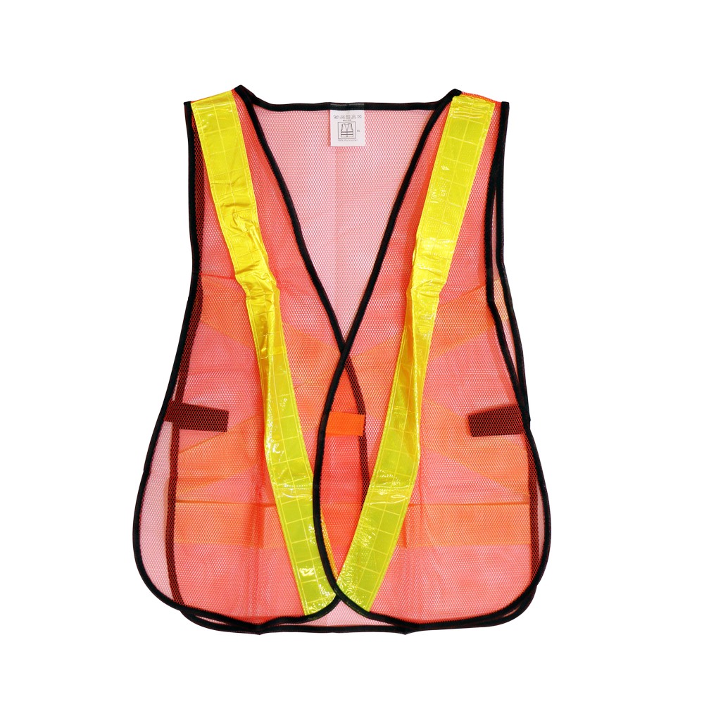 Chaleco de seguridad anaranjado con cinta reflectiva
