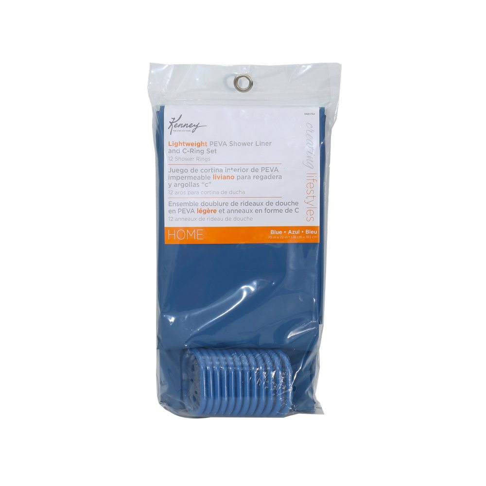 Cortina para baño 70x72 pulg liner azul