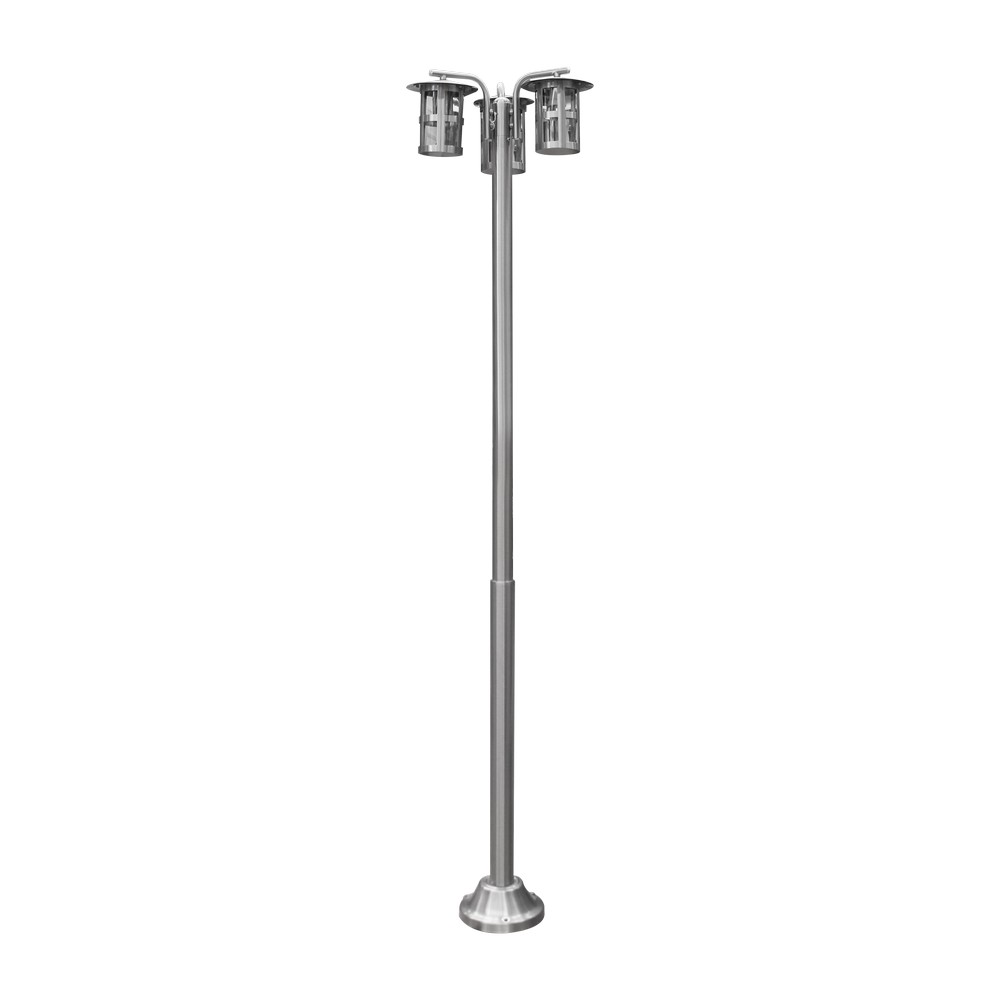 Lampara de poste exterior 3l acero inox 2mt 50151b Lámparas de pared