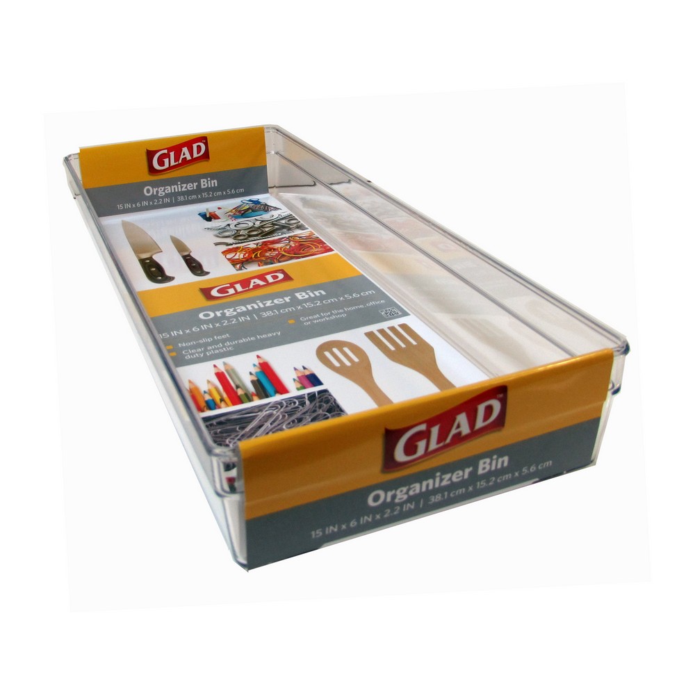 Caja acrilica organizadora para refrigeradora 15x5x2 pulg