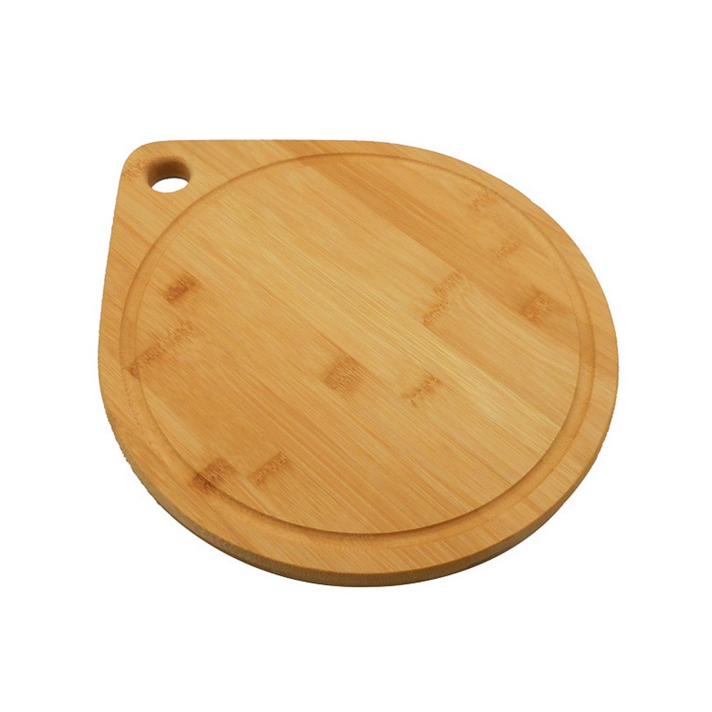 Tabla para picar redonda de bambu 32x27.5x1.8 cm