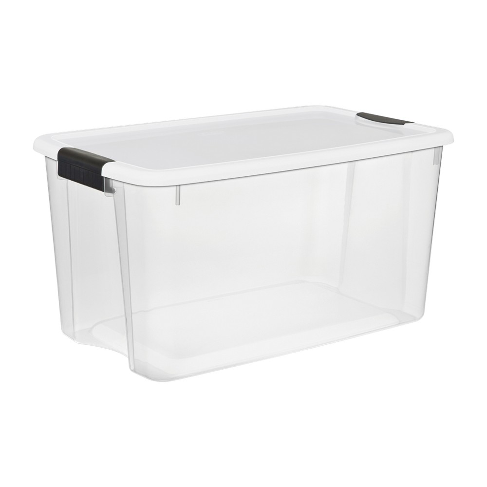 Pack de 2 Cajas Organizadoras con Tapa, Plastico, Diseño Transpirable (13  litros, Blanca)