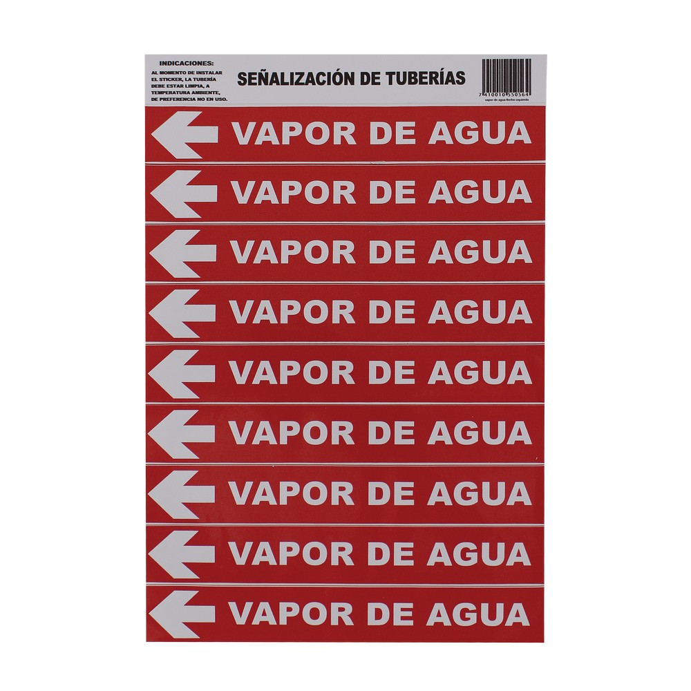 Rotulo vapor de agua izquierda 30 x 3 cm