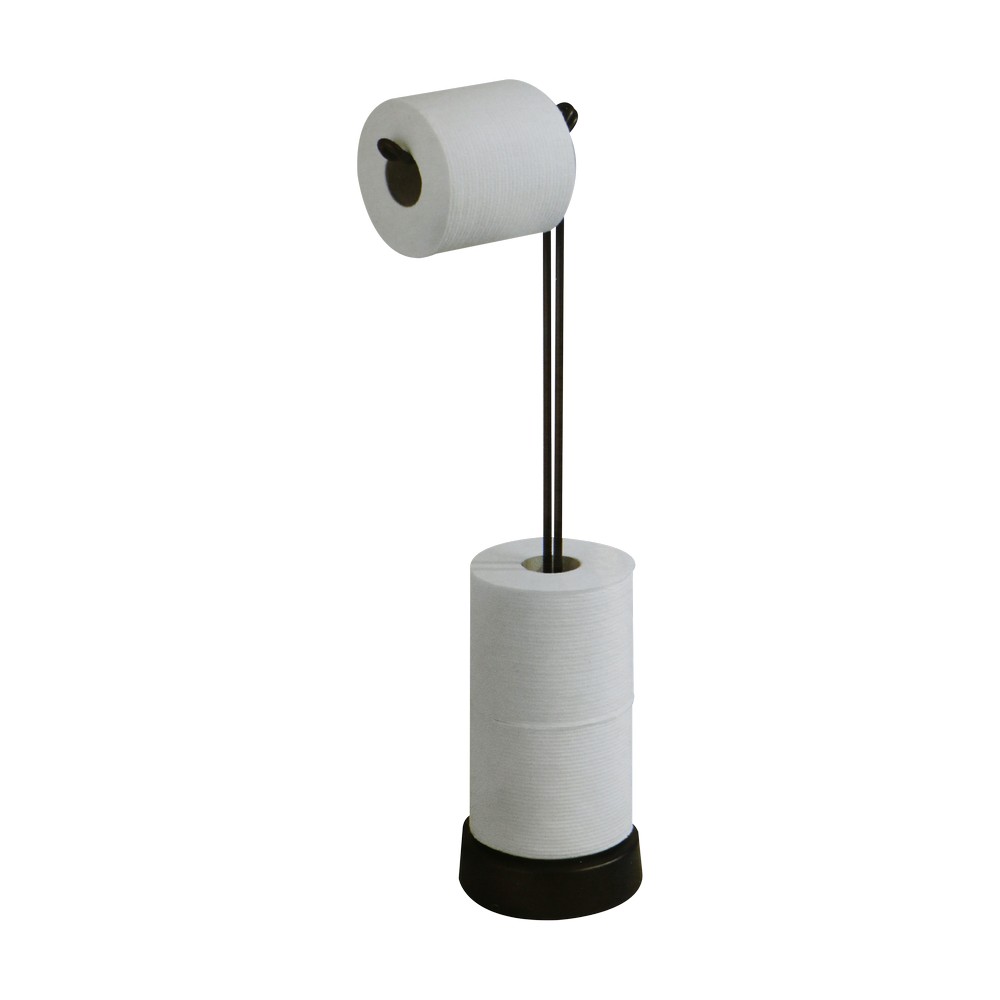 Portarollo de papel para baño al piso base negra