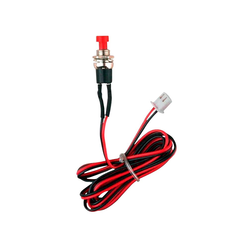 Pulsador rojo para alarma 16a 12v con cables is-ec