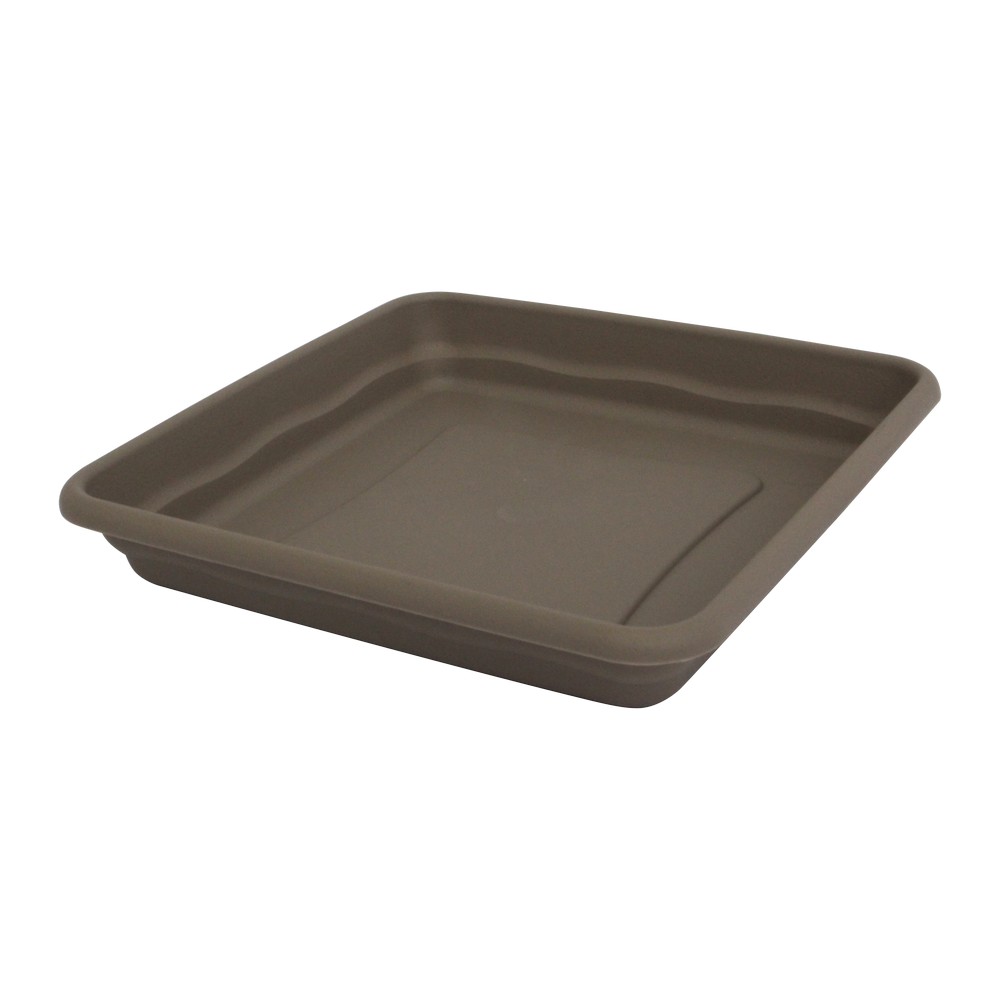 Escurridor plastico cuadrado para maceta gris 19 cm