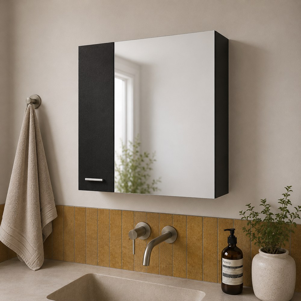 Gabinete para baño de madera wengue