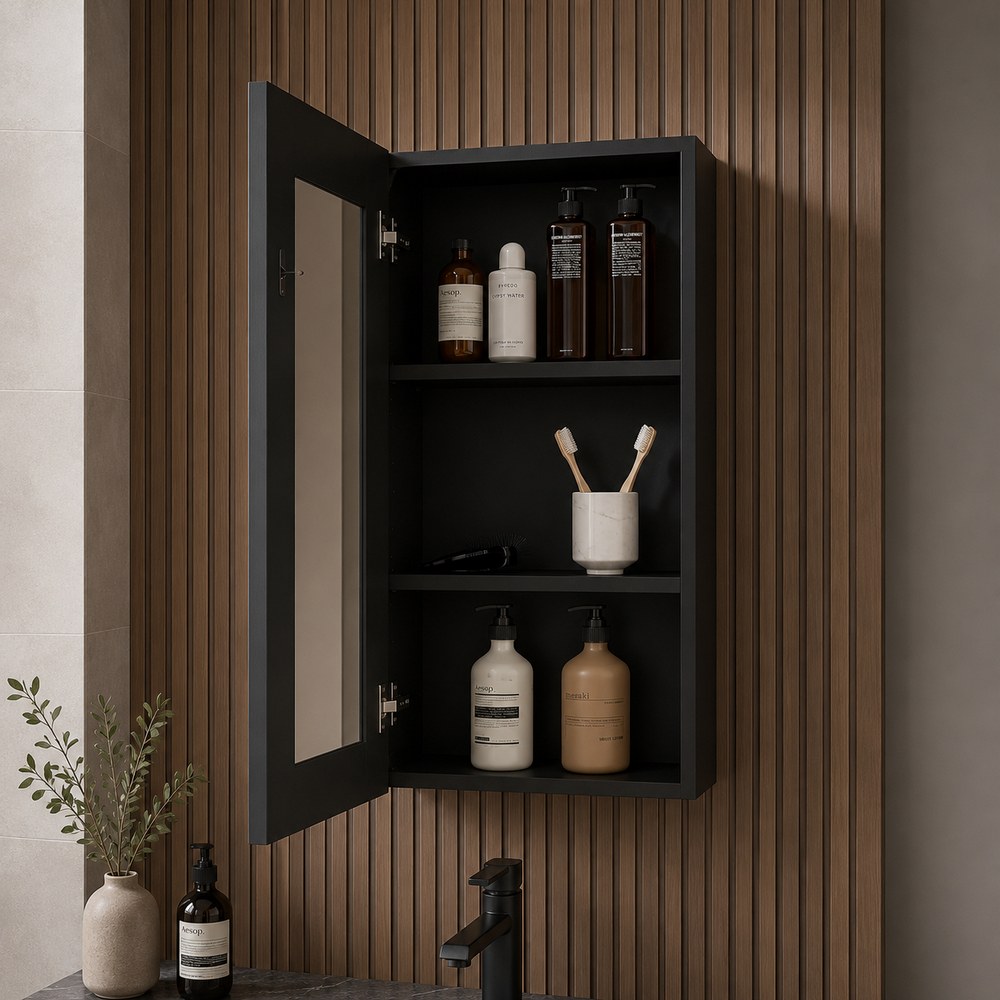 Gabinete para baño con espejo negro