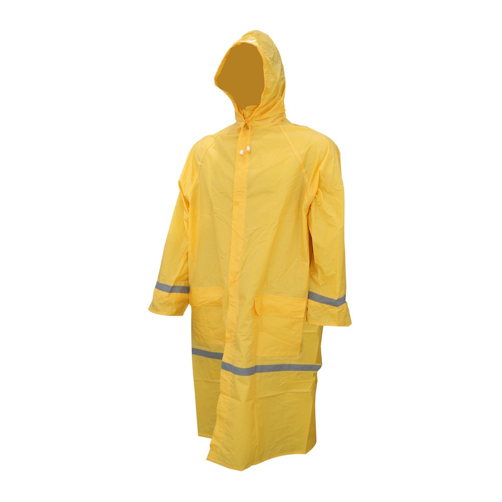 Capa para lluvia 1pza talla m amarilla con cinta reflectiva