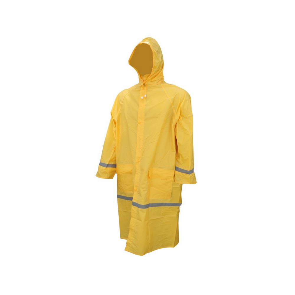 Capa para lluvia 1pza talla l amarilla con cinta reflectiva