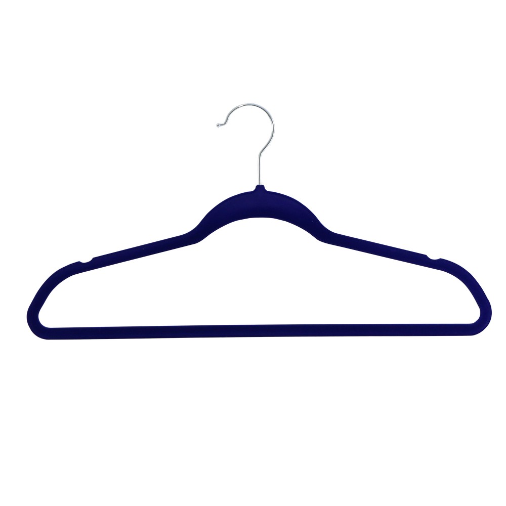 Juego de ganchos con felpa azul para ropa 10 unidades