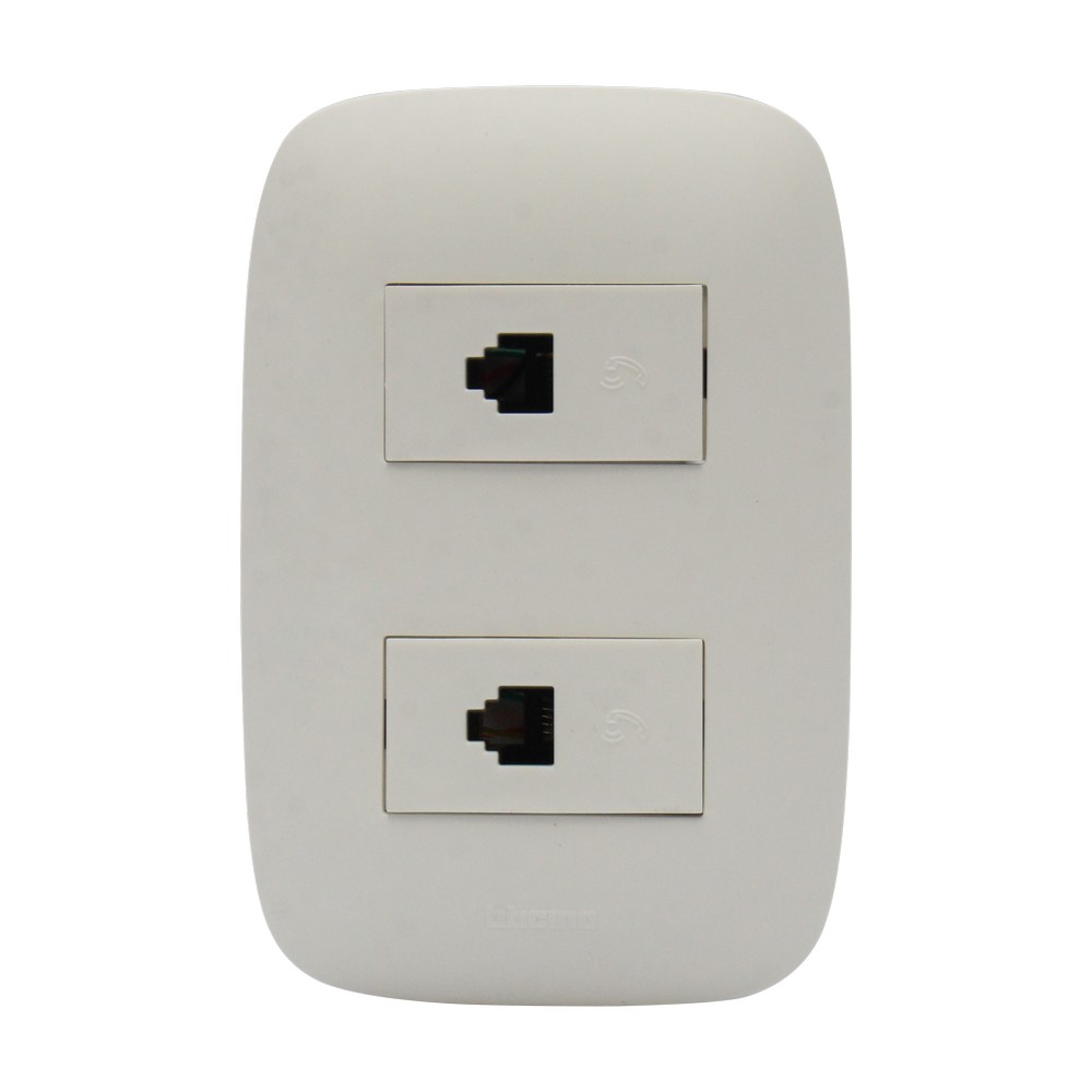 Toma de empotrar doble telefonico telefonico domino-sencia