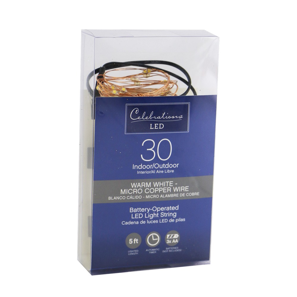 Guia navideña micro led cobre luz calida 9366832
