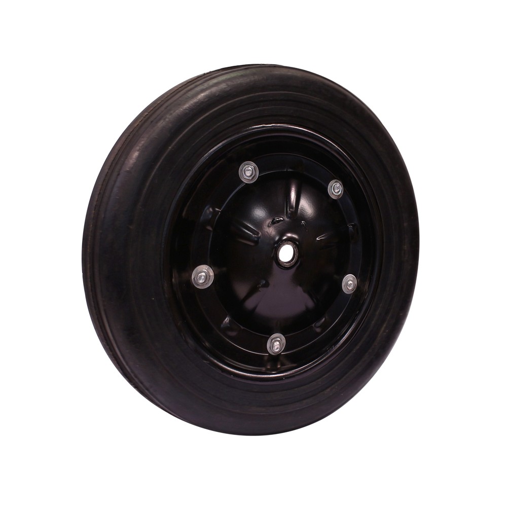 Rueda de hule 12.1/2 pulg (31.75 cm) eje 5/8 pulg (15.87 mm) para carretilla