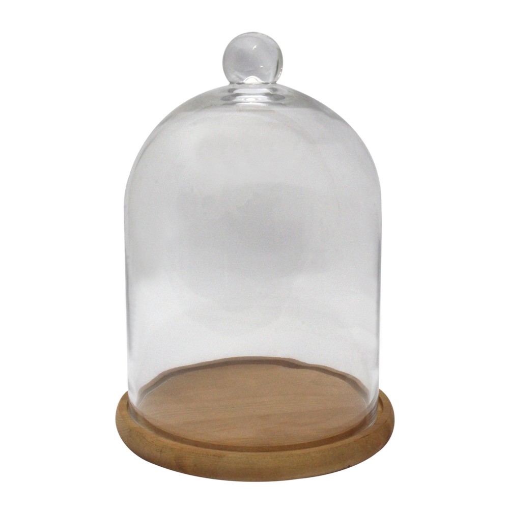 Domo de vidrio 23x31cm con base de madera ga939-2030p
