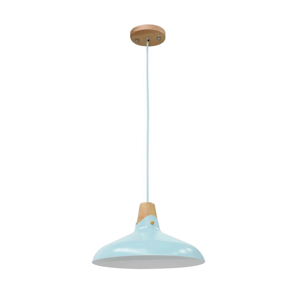 Lámpara colgante decorativa aluminio/madera azul