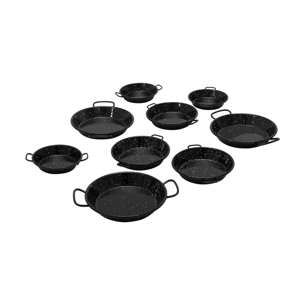 Set de paelleras esmaltadas para tapas 9 unidades
