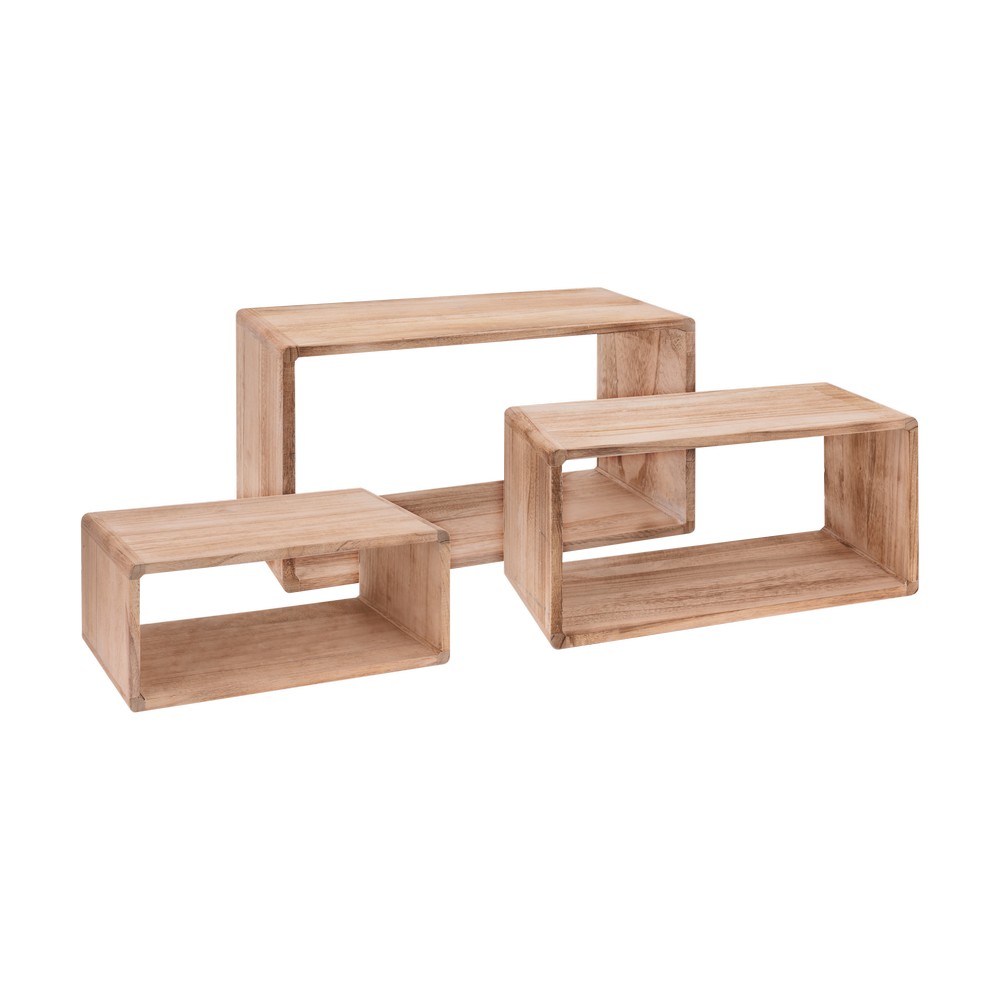 Repisa de madera rectangular 3 pzas