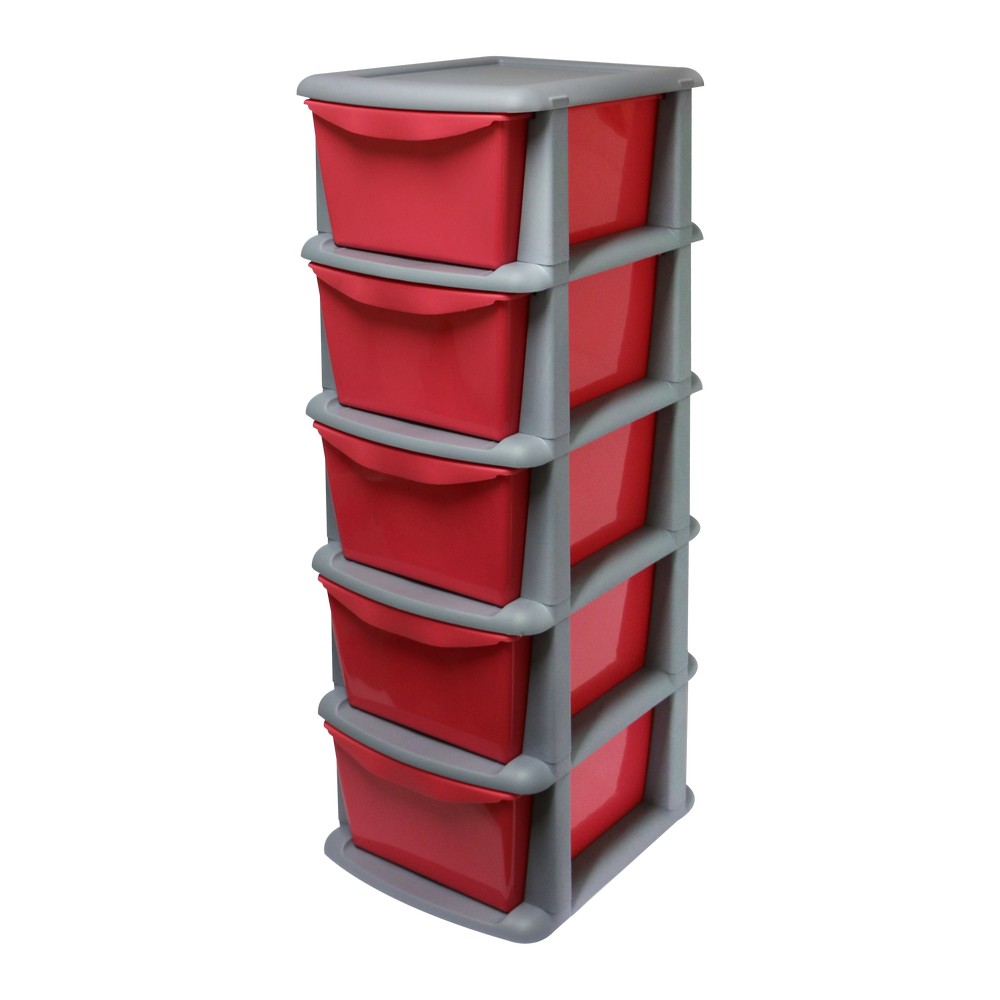 Gavetero plastico 5 gavetas color rosado opaco