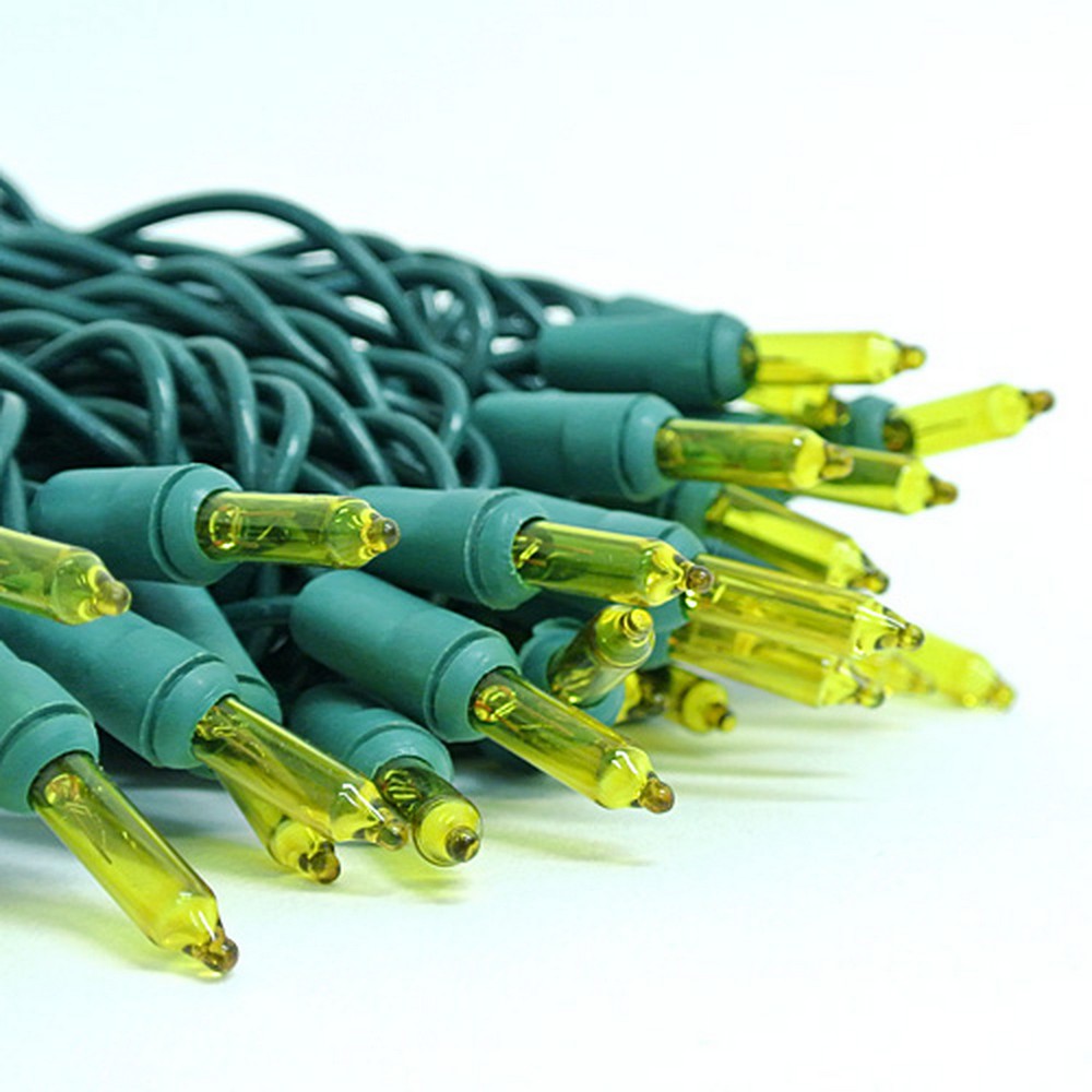 Luces navideñas incandescente 100l amarilla cable verde