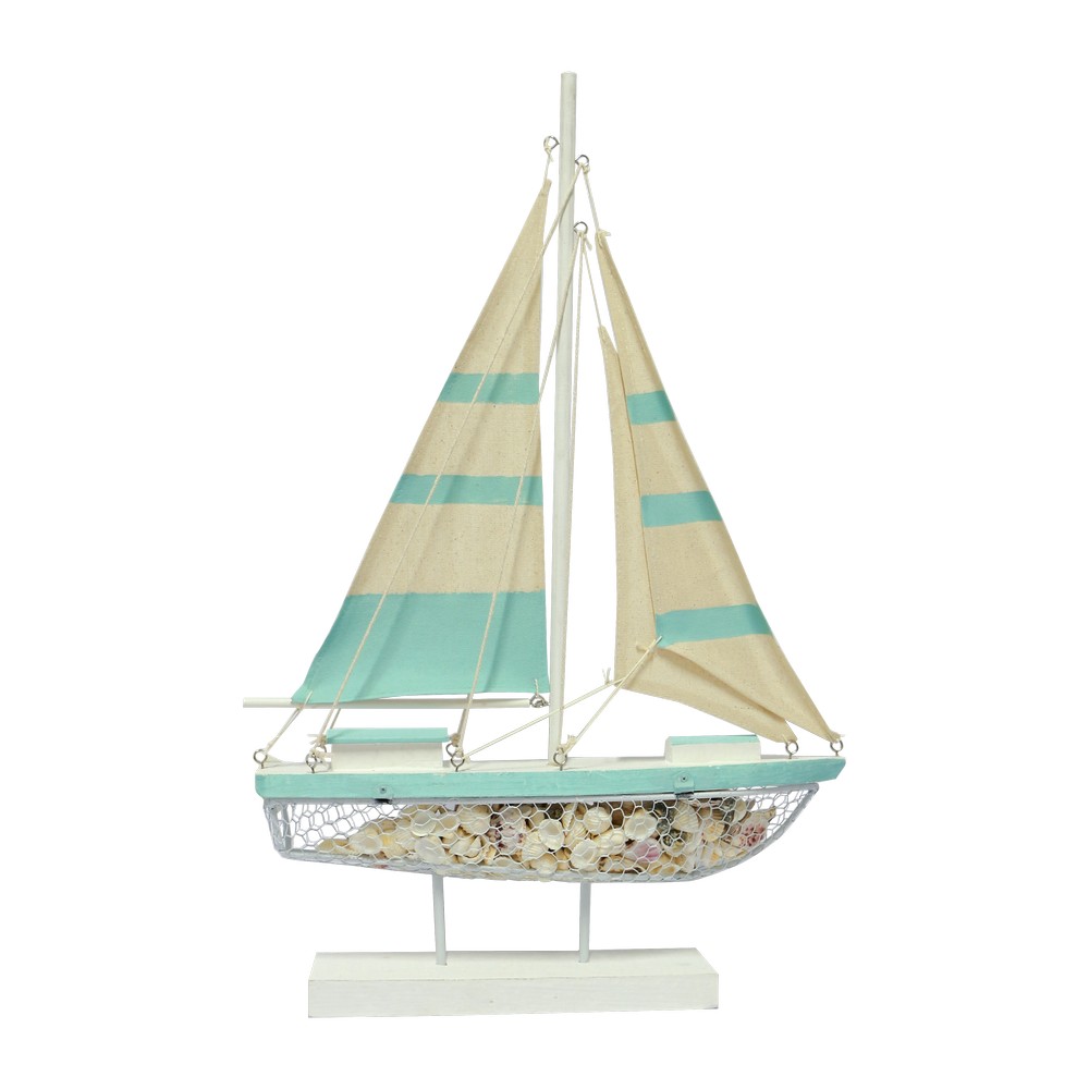Adorno barco madera metal - Otros Adornos
