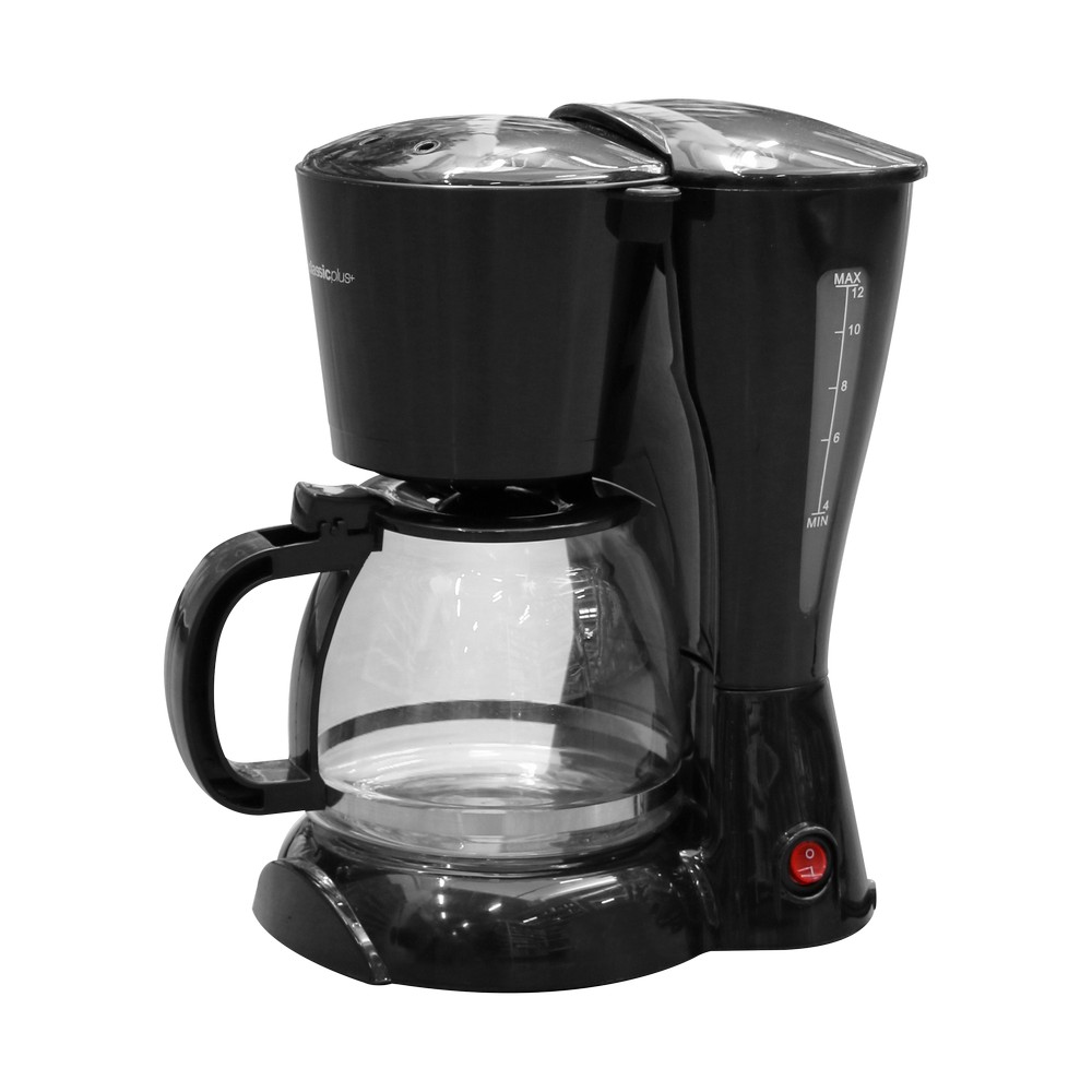 Cafetera eléctrica negra para 12 tazas