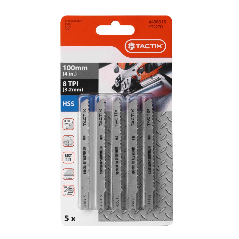 Set de sierras para caladora 4 pulg 8tpi aluminio 5 pzas
