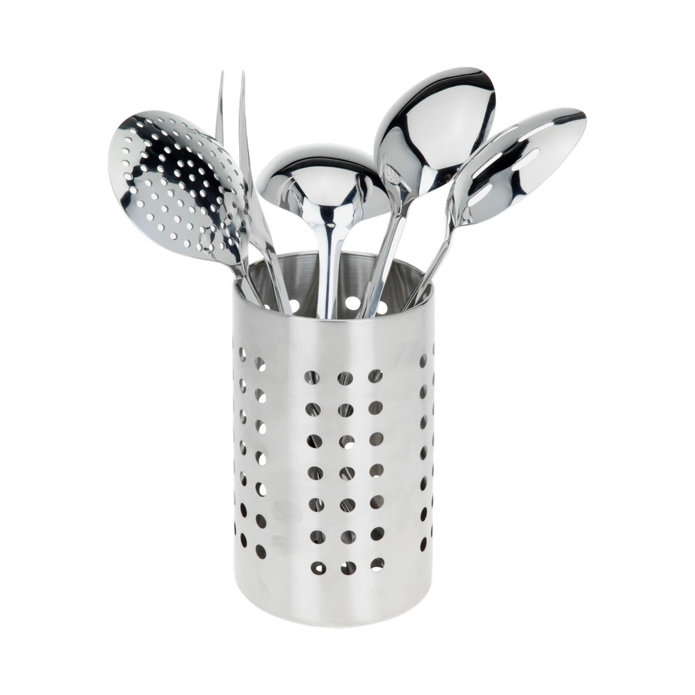 Set utensilios para cocina acero inoxidable 6 pzas