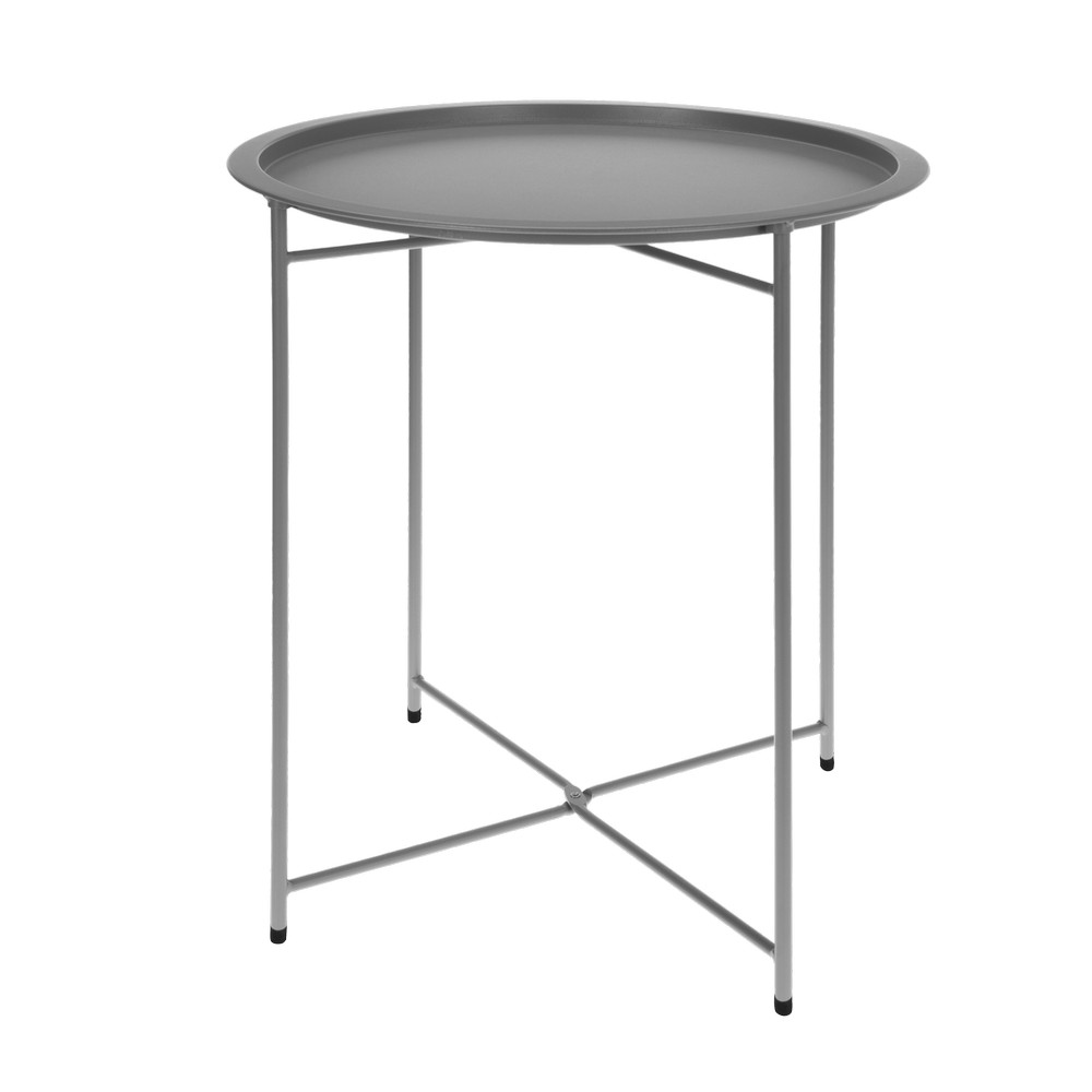 Mesa lateral metalica gris