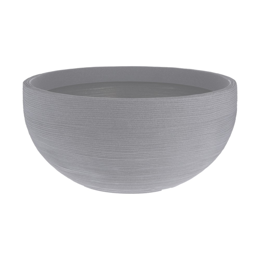 Maceta decorativa plastica redonda gris lava