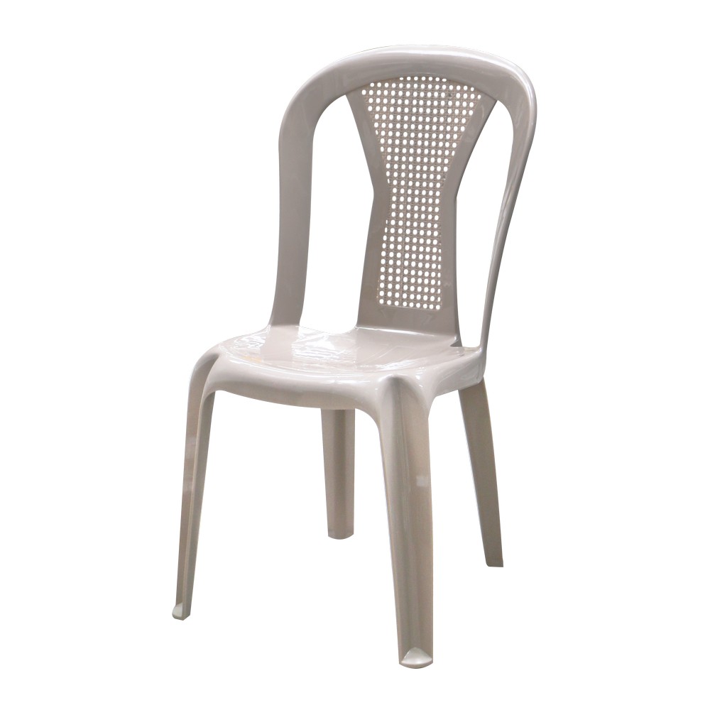 Silla plástica sin brazos color beige