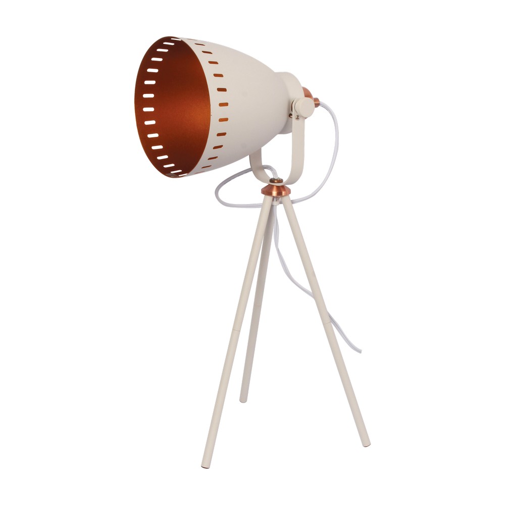 Lámpara de mesa metálica retro blanca