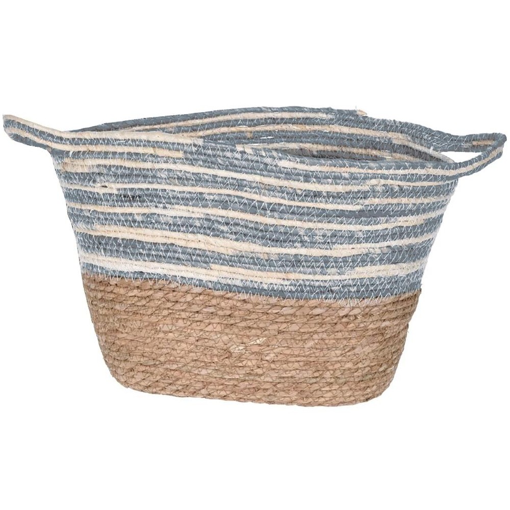 Set cestas decorativas mimbre ovaladas 3 pzas