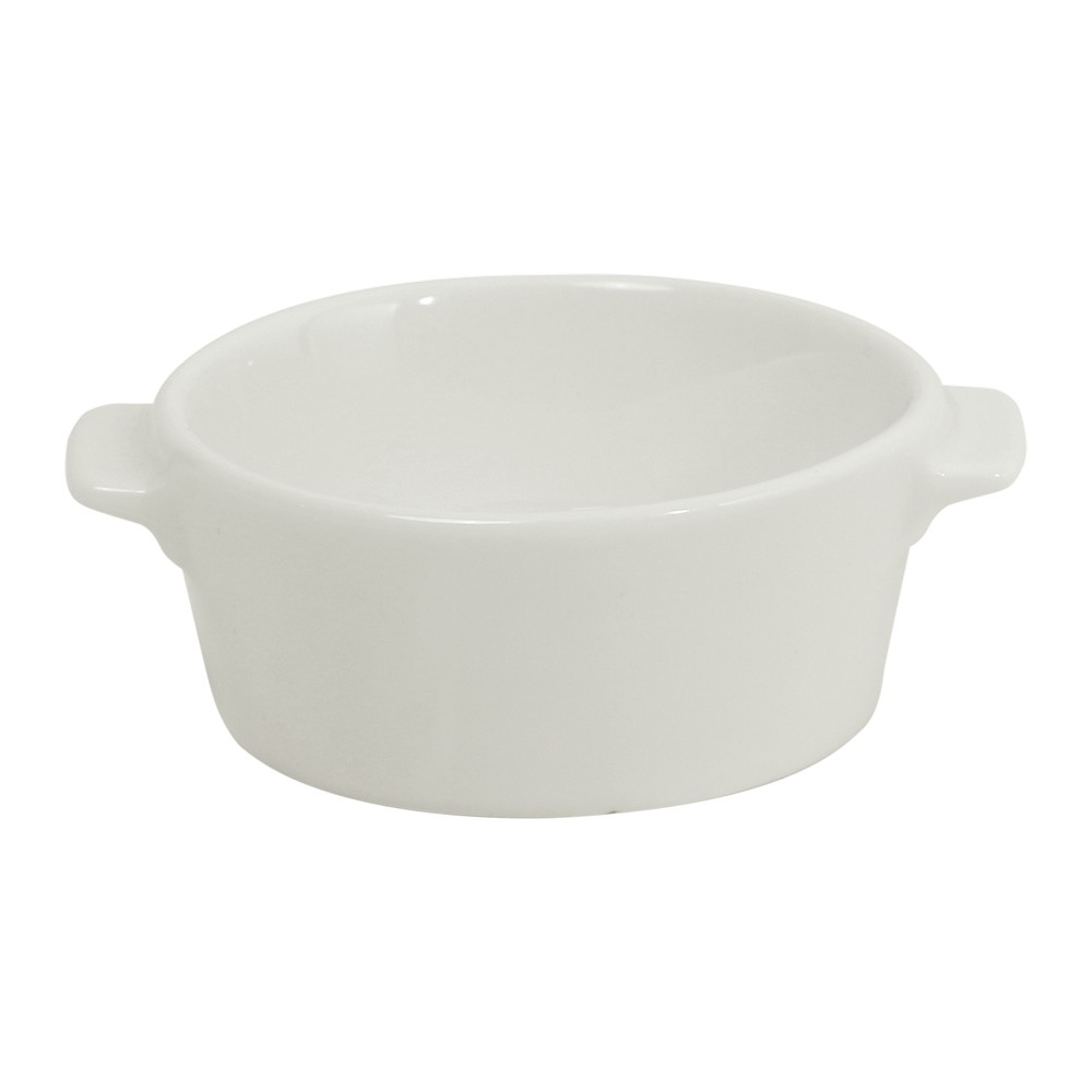 Plato para servir de porcelana blanco con agarraderas